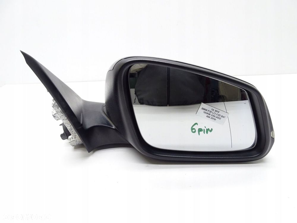 LUSTERKO PRAWE PRAWY PRZÓD PRZEDNIE BMW F30 LCI LIFT SCHWARZ II 668 6 PIN - 1