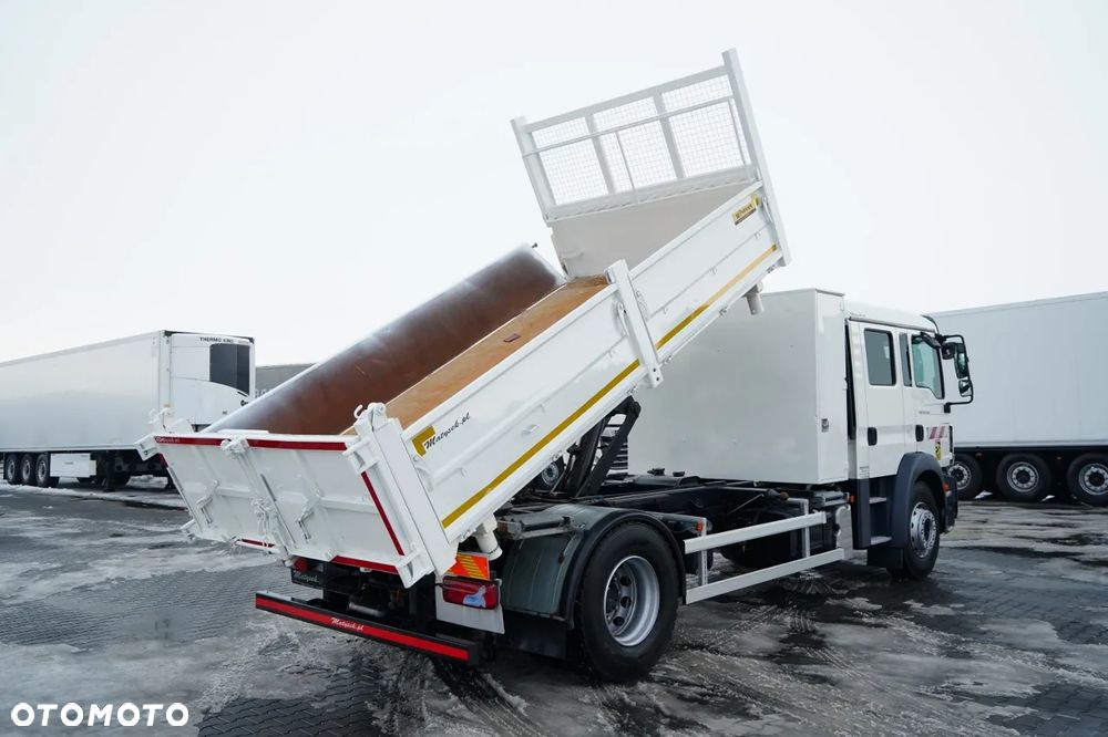 MAN TGM 18.340 / 4X2 / 3 STRONNA WYWROTKA / HYDROBURTA / BRYGADÓWKA 7 MIEJSC / BORDMATIC - 4