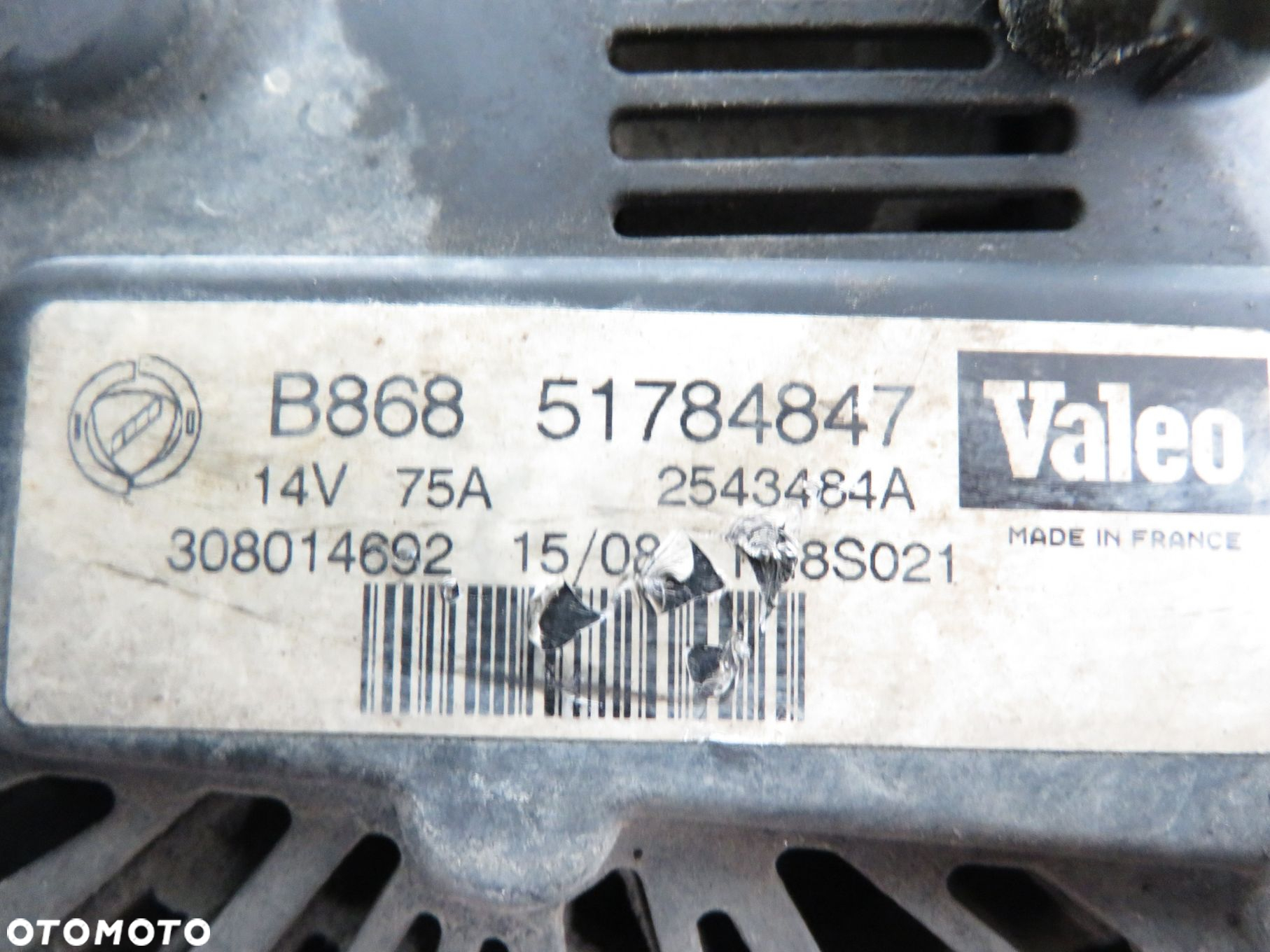 ALTERNATOR FIAT PANDA II 1.3 D 51784847 2543484A - 2