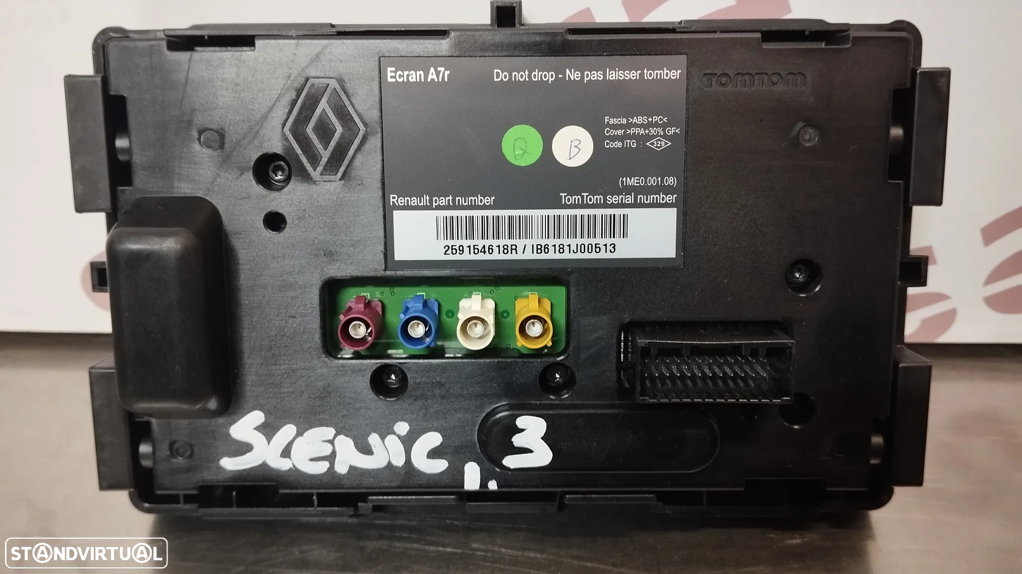 DISPLAY / ECRÃ GPS NAVEGAÇÃO TOMTOM RENAULT SCENIC III / LAGUNA III REF. 259154618R - 2