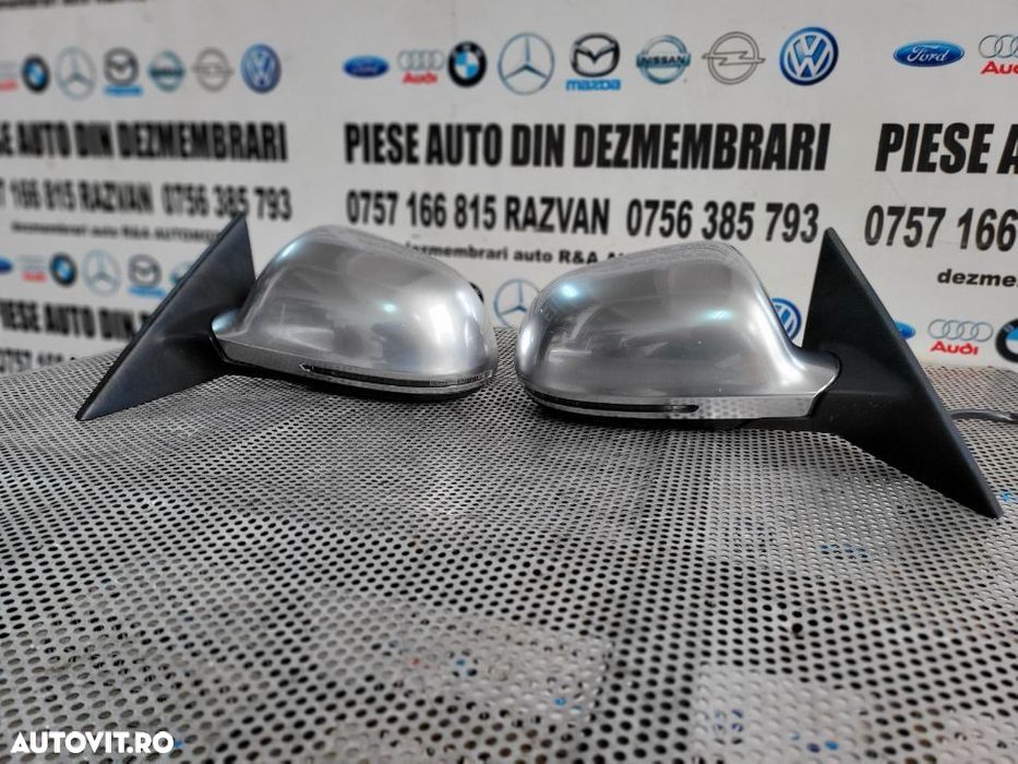 Oglinzi Oglinda Stanga Dreapta Audi A5 S5 RS5 Pliabile Side Assist Originale Crom Aluminiu - 1
