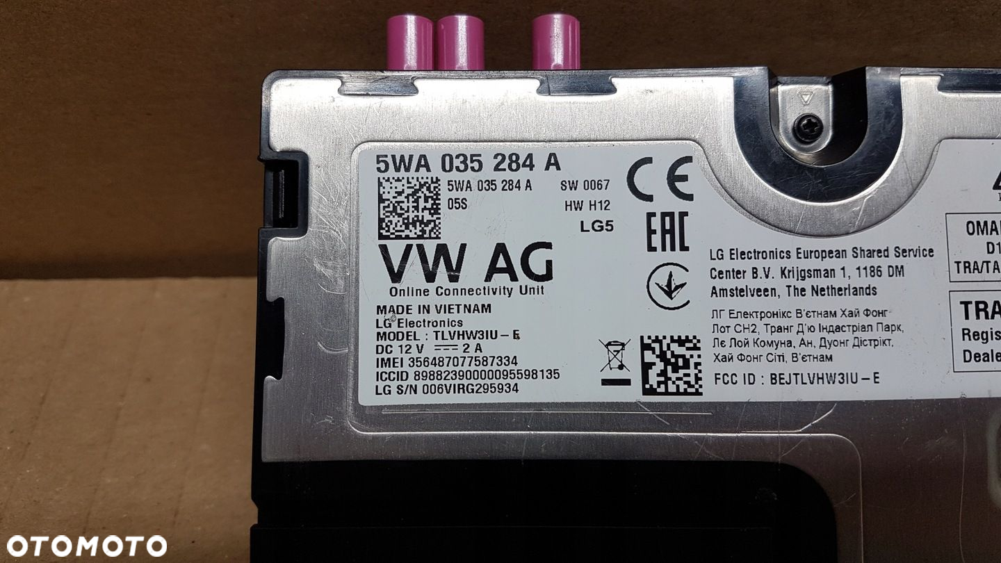 MODUŁ STEROWNIK ONLINE VW SKODA AUDI 5WA035284A - 3