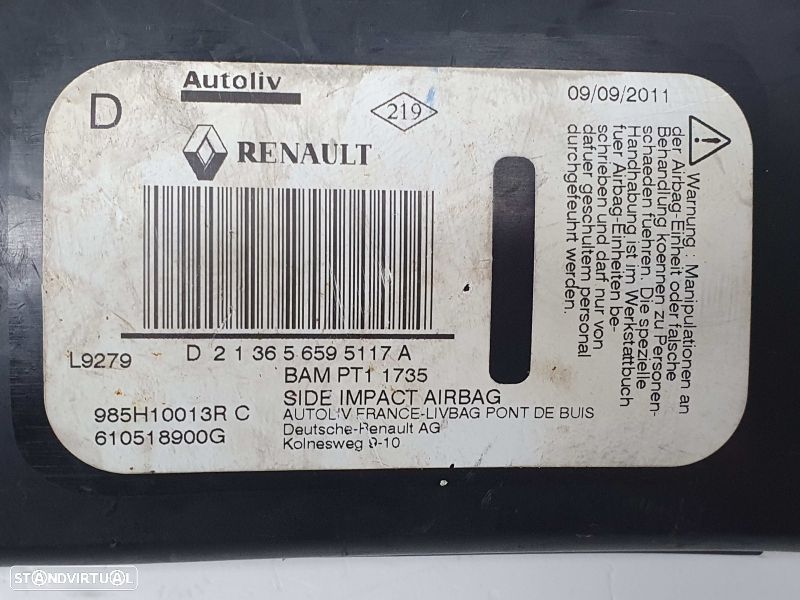 Airbag Banco Dto Renault Megane Iii Grandtour (Kz0/1) - 2