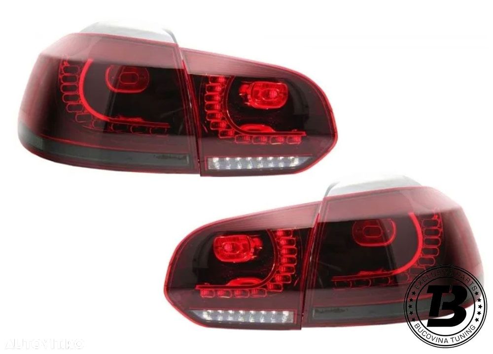 Stopuri Full LED compatibile cu VW Golf 6 VI R20 Smoke Design - 9