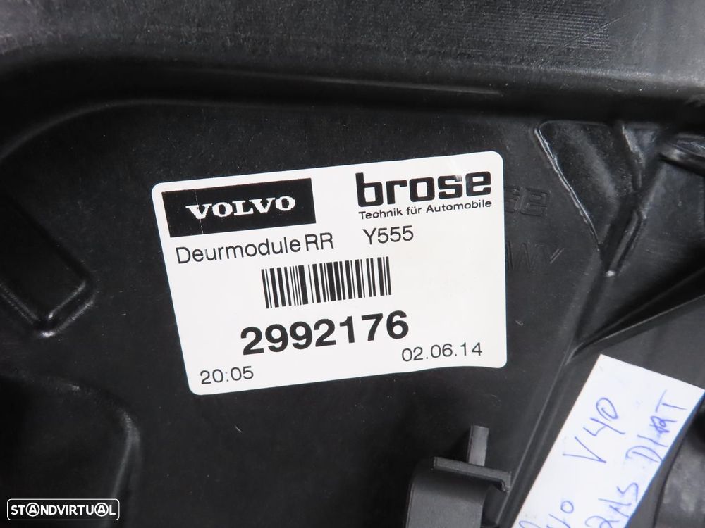 Elevador da Porta com Motor Direito/Trás Usado / Original VOLVO V40 Hatchback (5... - 5