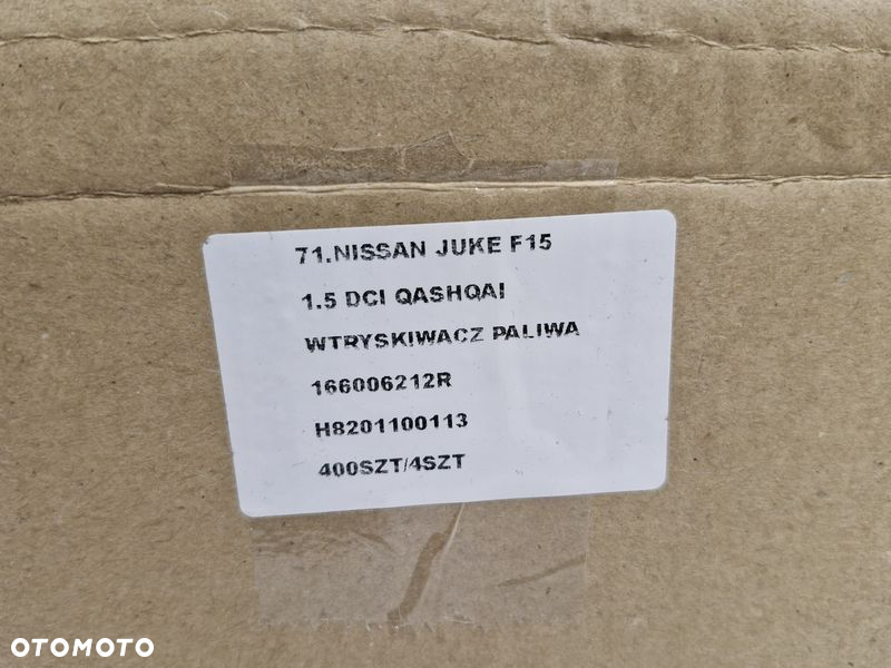 NISSAN JUKE F15 1.5 DCI QASHQAI WTRYSKIWACZ PALIWA 166006212R H8201100113 - 8