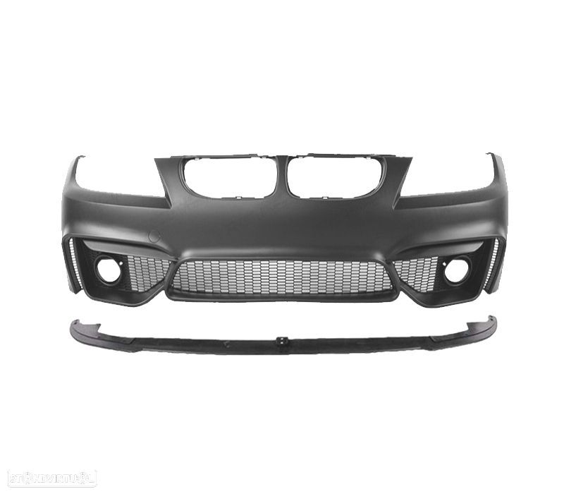 PARA-CHOQUES FRONTAL BMW E90 E91 08-12 LOOK M4 GRELHAS NEVOEIRO + SPOILER LIP - 2