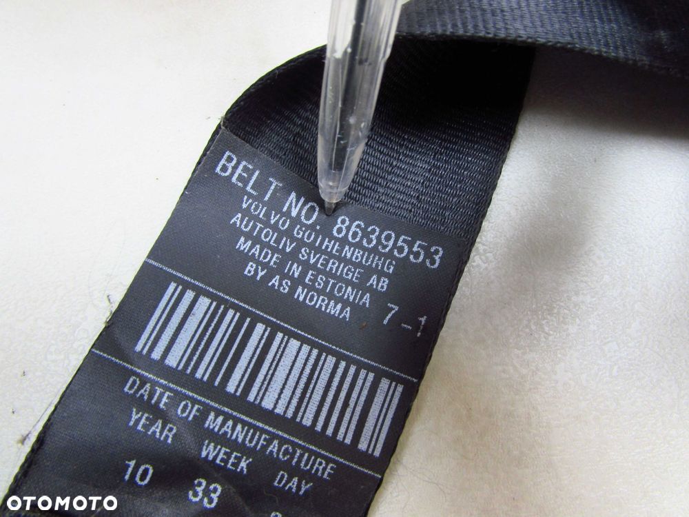 VOLVO V50 LIFT 07-13 PAS BEZPIECZENSTWA NAPINACZ TYL TYLNY PRAWY 8639553 - 6