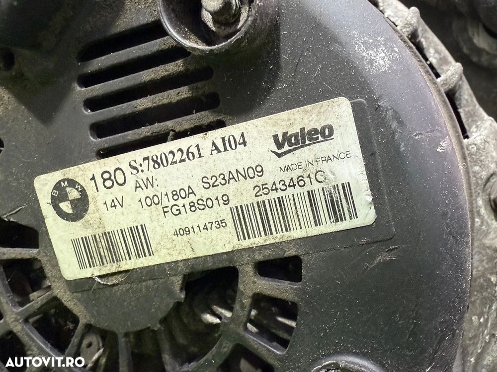 ALTERNATOR BMW 318I SERIA 3 E90 LCI 2.0 BENZINA 2009 COD OEM 7802261AI04 2005-2013 - 8