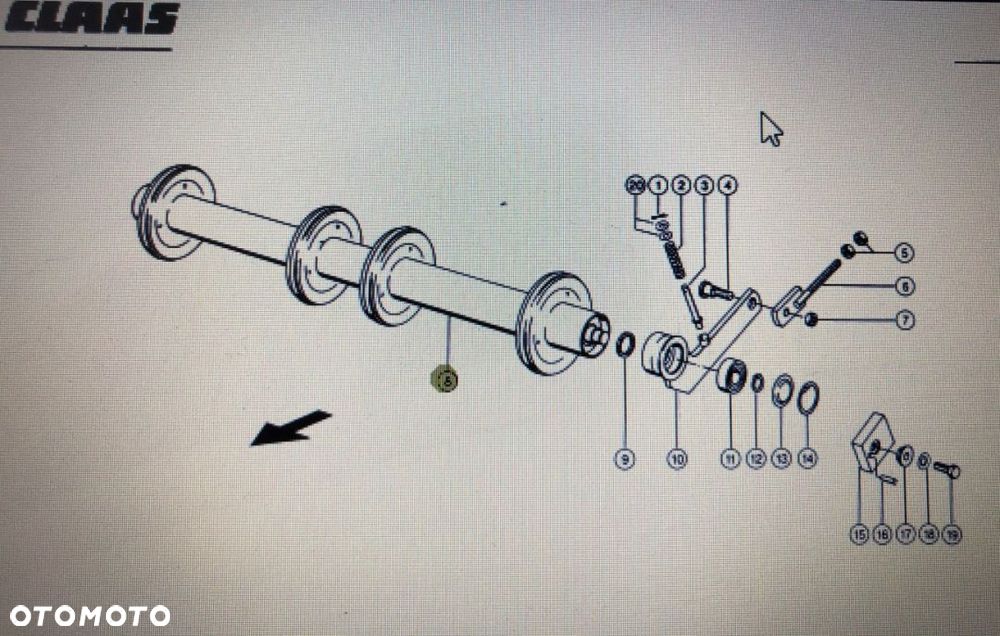 Walec Prowadzący Do Claas Mega 370-360 - 1