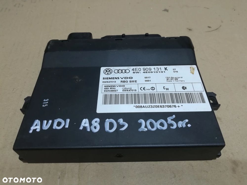 STEROWNIK MODUŁ KESSY AUDI A8 D3 4E0909131K