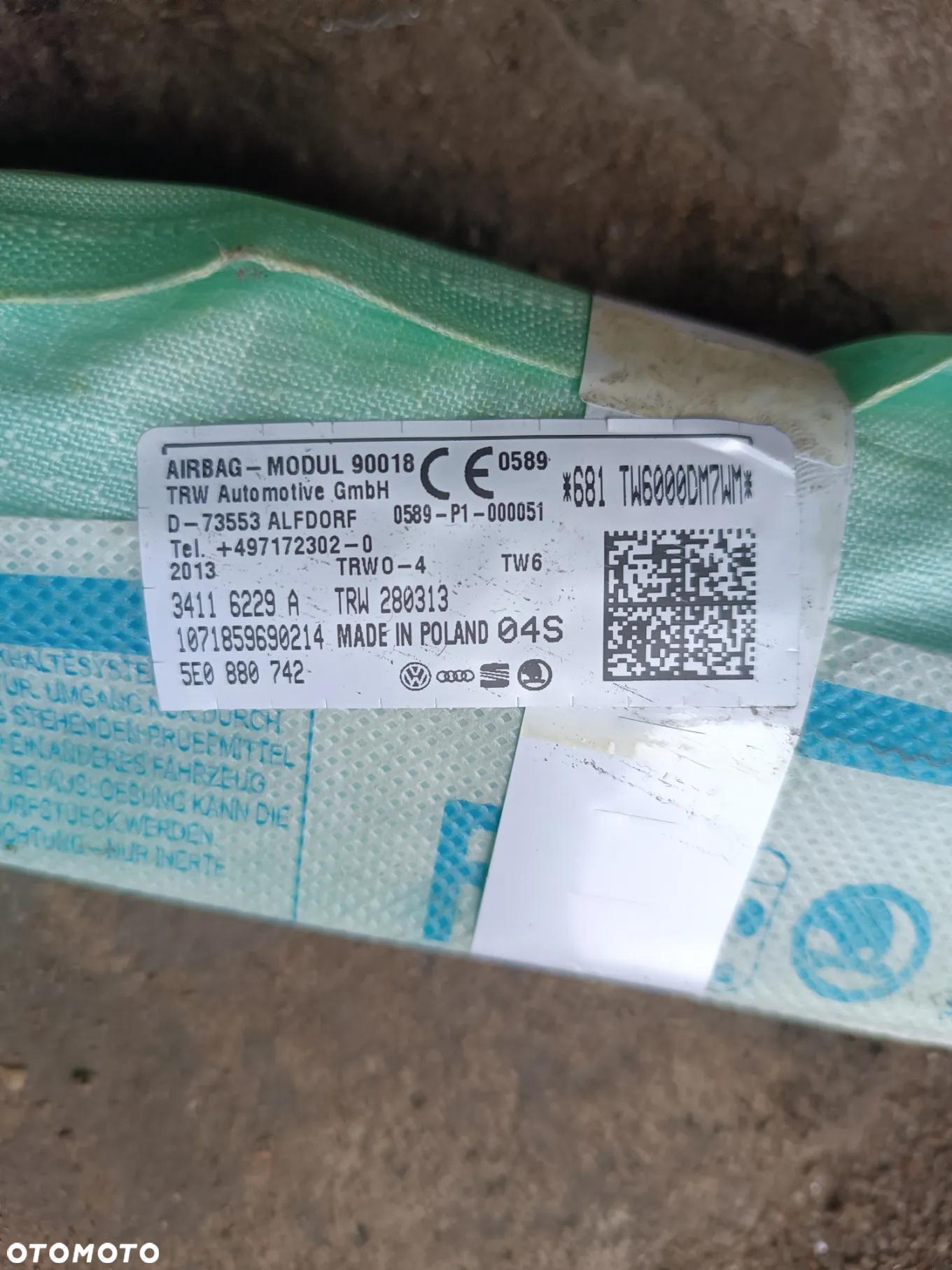 KURTYNA AIRBAG BOCZNA PRAWA ORYGINAŁ 5E0880742 OCTAVIA III 3 - 8