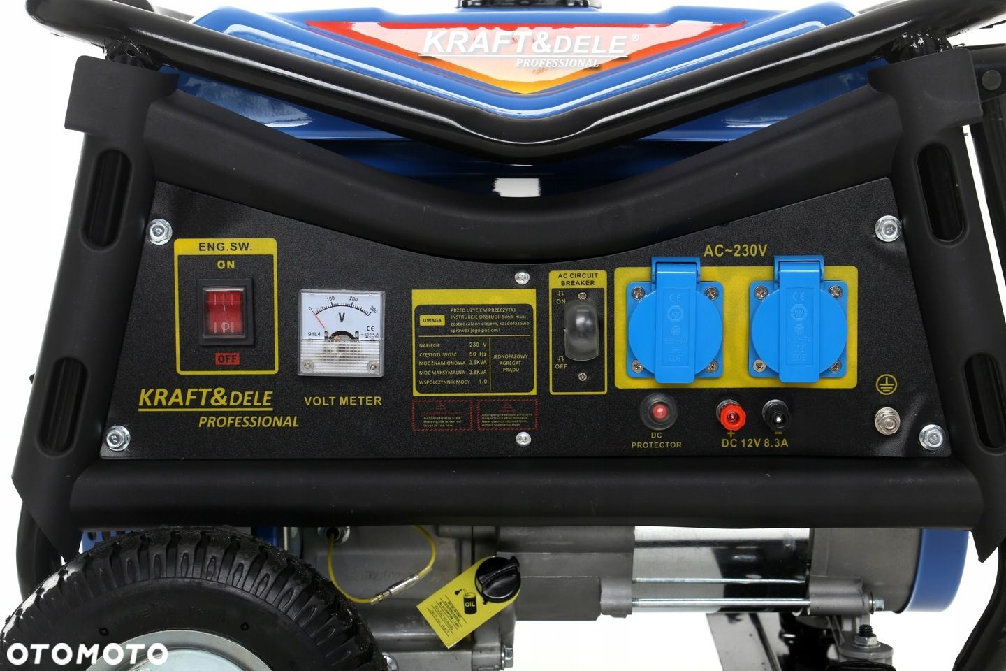 KRAFTDELE AGREGAT PRĄDOTWÓRCZY JEDNOFAZOWY 3000W 7KM 12/230V KÓŁKA KD142 - 8