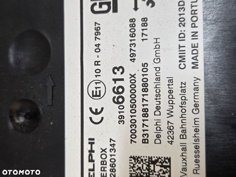 OPEL INSIGNIA B MODUŁ STEROWNIK RADIA SILVERBOX 39106613 - 9