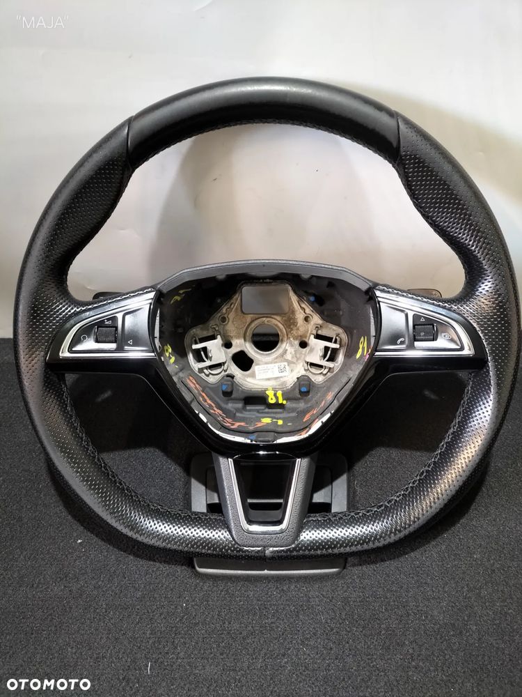 SKODA OCTAVIA III LIFT 565419091E 5E0419685A SKÓRZANA MULTIFUNKCYJNA KIEROWNICA DSG ŁOPATKI MULTIFUNKCJA SKÓRA ORYGINAŁ - 2