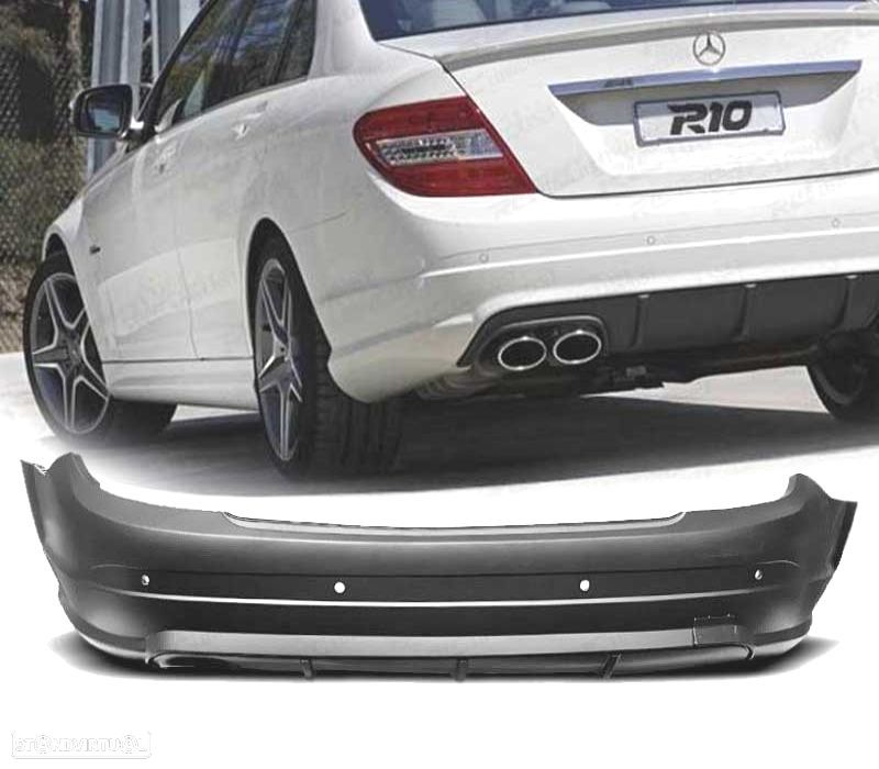 PÁRA-CHOQUES TRASEIRO MERCEDES W204 07-11 LOOK AMG PDC - 1
