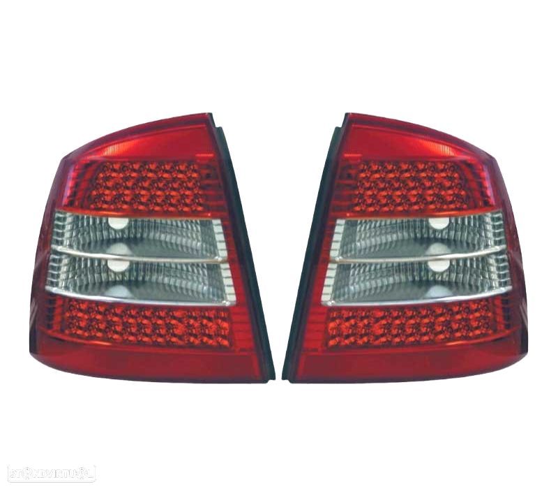 FAROLINS TRASEIROS LED OPEL ASTRA G 2P 4P 97-04 VERMELHO FUMADOS - 1