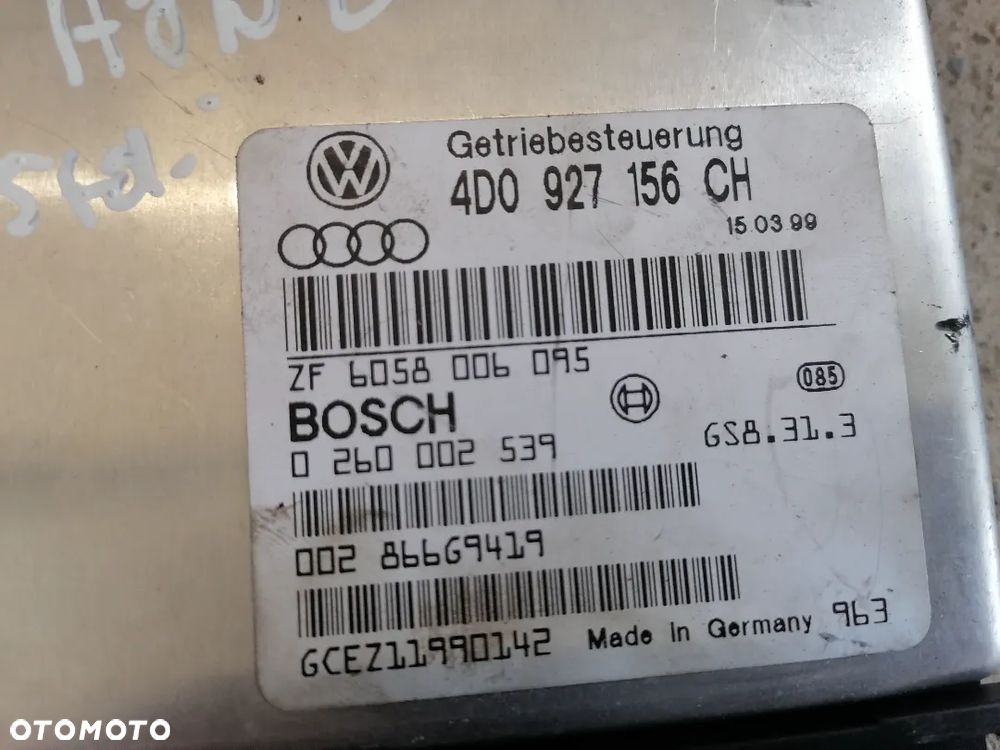 Sterownik Komputer Skrzyni Biegów Audi A8 D2 4D0927156CH - 2