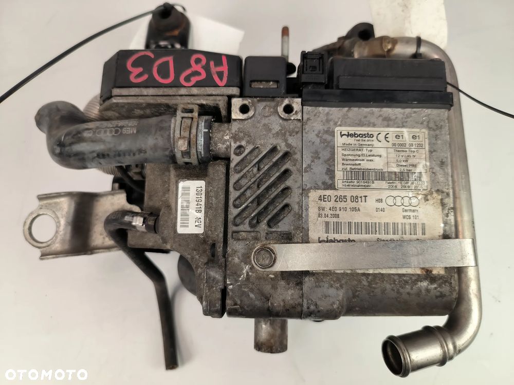 Ogrzewanie postojowe Webasto 4E0265081T  4E0910105A AUDI A8 - 3