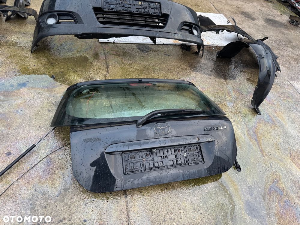 Toyota corolla e12 maska zderzak przód drzei prawe lewe progi nadkole błotnik prawy lewy klapa tył tylnia klapa bagażnika lusterko kod lakieru 209 czarny fb15 - 5