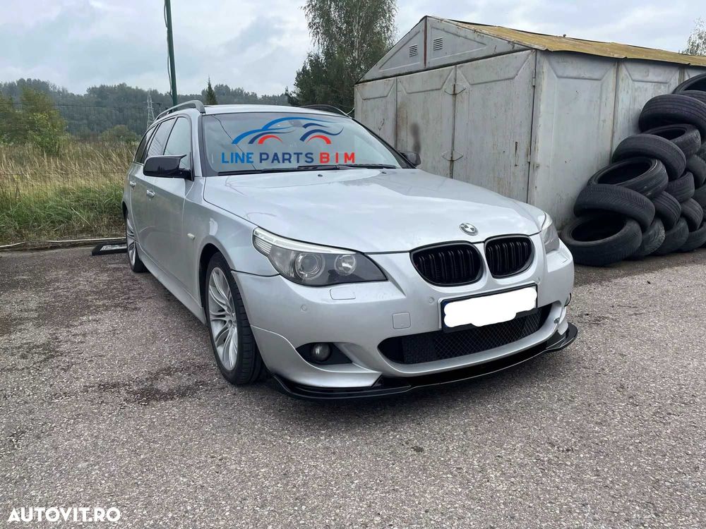 Lip Prelungire Bara Fata M BMW E60 E61 2005-2010 Extensie Negru Lucios - 5