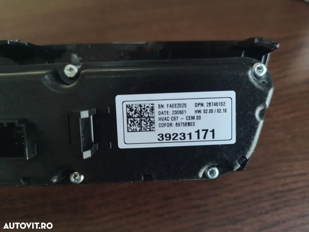 Panou de contro clima Opel Corsa F Cod 39231171 86758b03 - 2