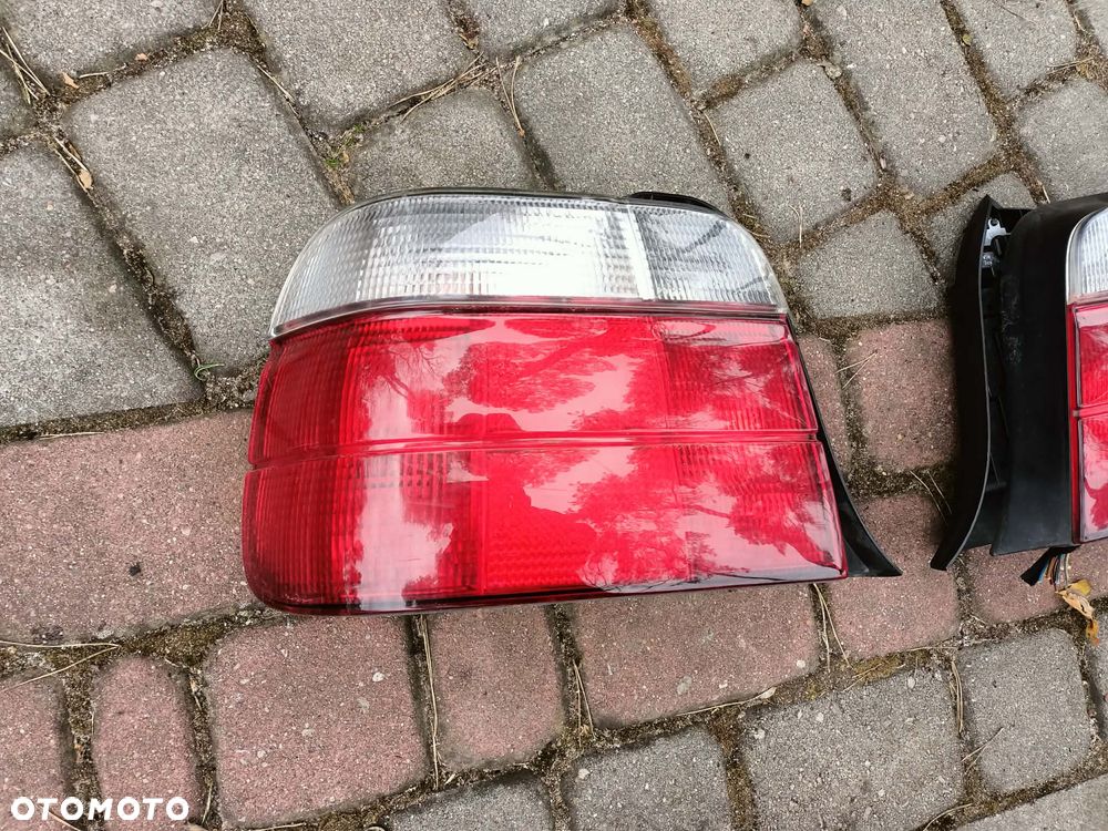 Lampa tył tylna lewa prawa lampy BMW E36 compact białe komplet - 4