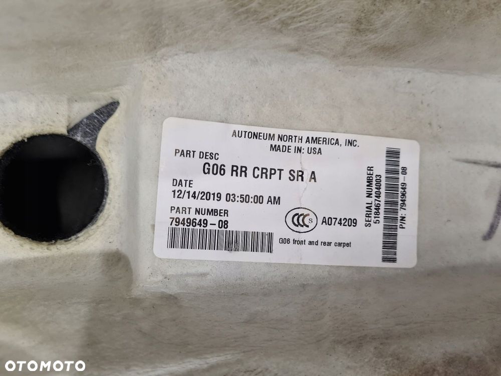 BMW X6 G06 DYWAN WYKŁADZINA PRZÓD TYŁ KOMPLET 8069273 7949649 7949638 - 7