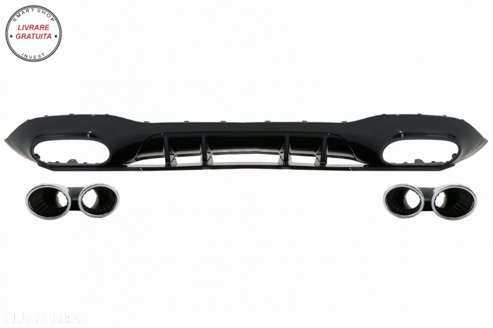 Difuzor Bara Spate cu Evacuari Crom Mercedes A-Class W177 Hatchback (05.2018-2022)- livrare gratuita - 2