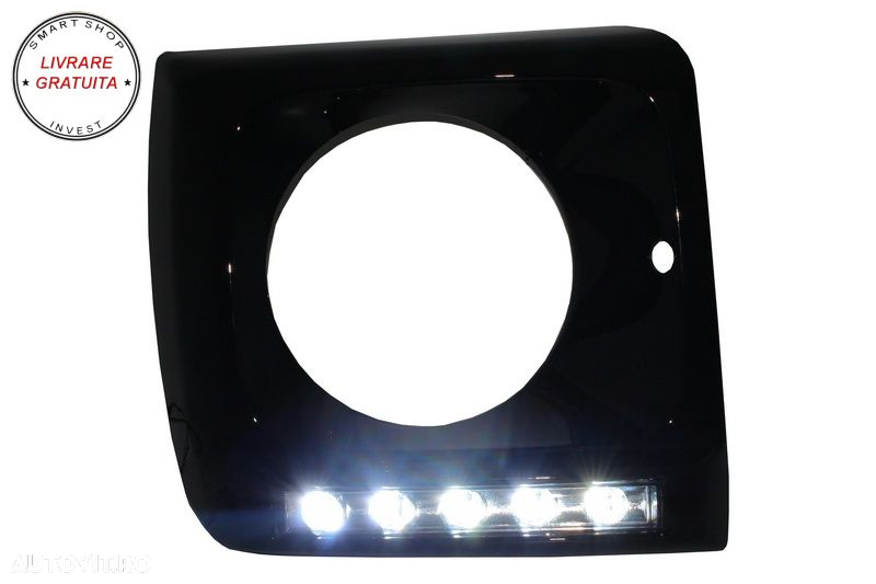 Carcasa faruri cu Lumini de zi dedicate LED DRL Crom Mercedes G-class W463 (1989-2- livrare gratuita - 6