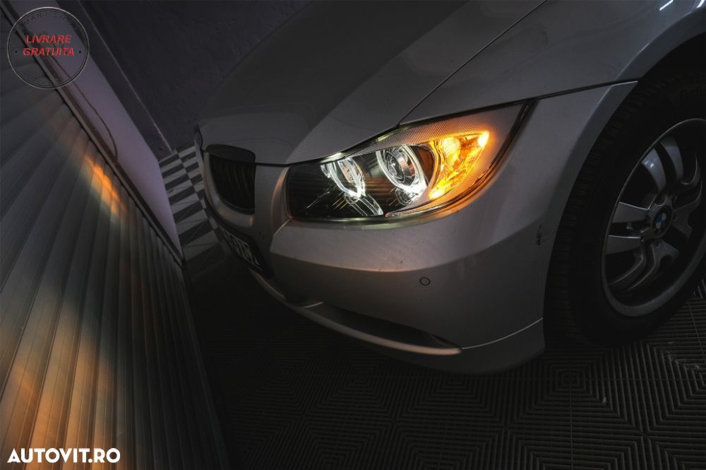 Faruri Angel Eyes BMW Seria 3 E90 Sedan E91 Touring (03.2005-2011) Negru- livrare gratuita - 16