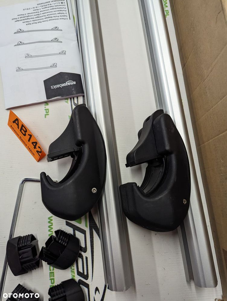 Bagażnik dachowy bazowy belki poprzeczki Amazon Basics 142cm B083T54H2S na otwarte relingi. - 7