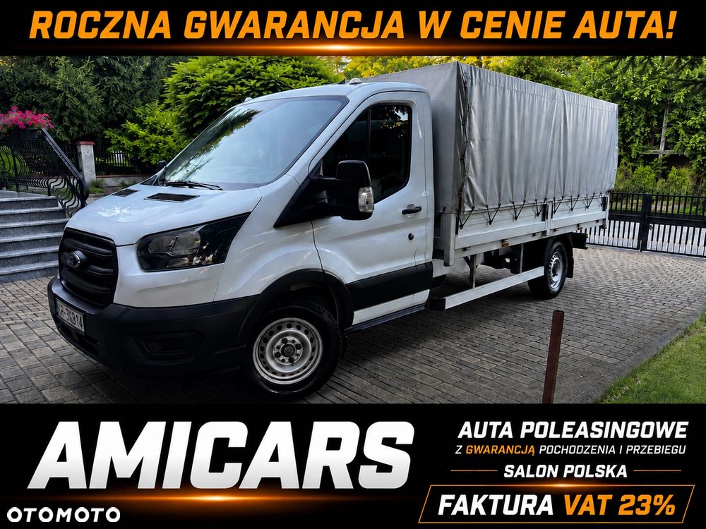 Ford Ford Transit 350 Plandeka 2.0 EcoBlue 170 KM – 2021r. – Bezwypadkowy – FV23% SALON POLSKA - PEŁNA HISTORIA SERWISOWA - ORYGINALNY PRZEBIEG 89Tys - 2
