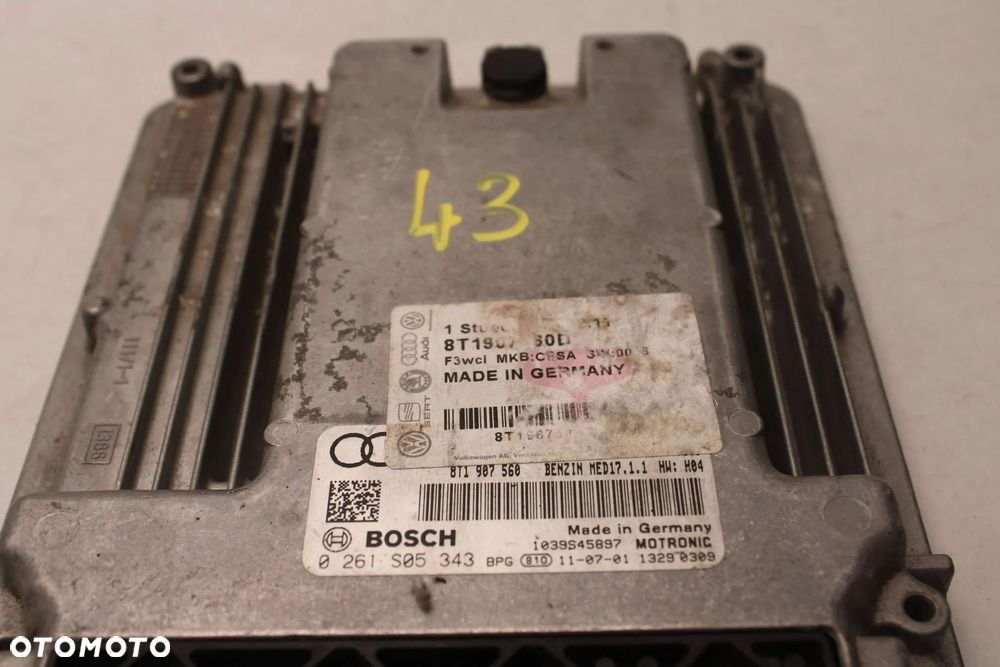 KOMPUTER STEROWNIK ECU SILNIKA AUDI A5 RS5 4.2 FSI 8T1907560 0261S05343 - 3