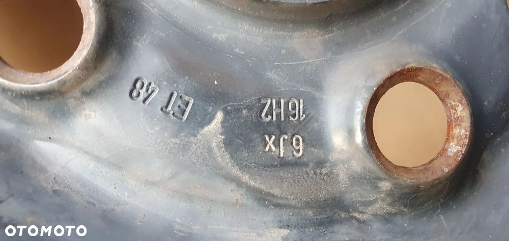 Felga stalowa zapas VW 5x112 R16 ET48 6J 5Q0601027H - 11