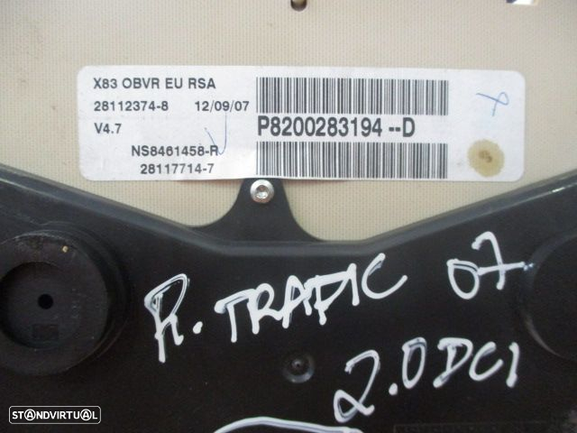 Quadrante P8200283194D RENAULT TRAFIC 2007 2.0DCI KM/H  DIGITAL RENAULT TRAFIC 2 2007 2.0DCI 114CV 5P BRANCO KM/H  DIGITAL - 3