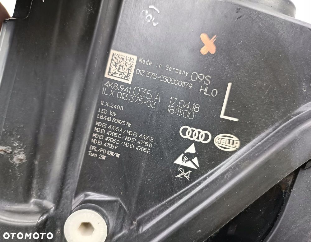 LAMPA LEWA PRZEDNIA PRZÓD FULL LED MATRIX AUDI A7 C8 4K 4K8941035A - 7
