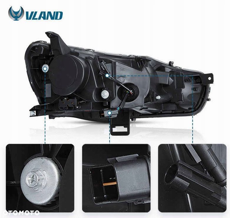 Reflektory Lampy kpl Vland Full LED Tuning Black Mitsubishi Lancer VIII 8 - 13
