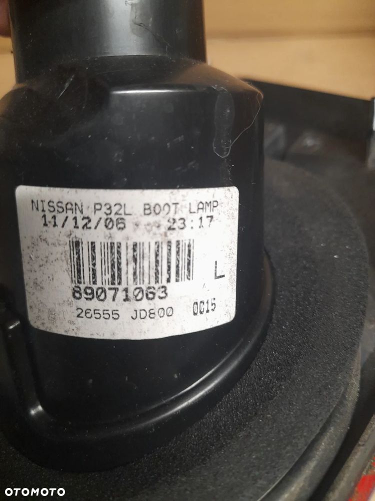 nissan qashqai 06-10 lewa tylna tył lewy lampa klapy bagażnika - 6