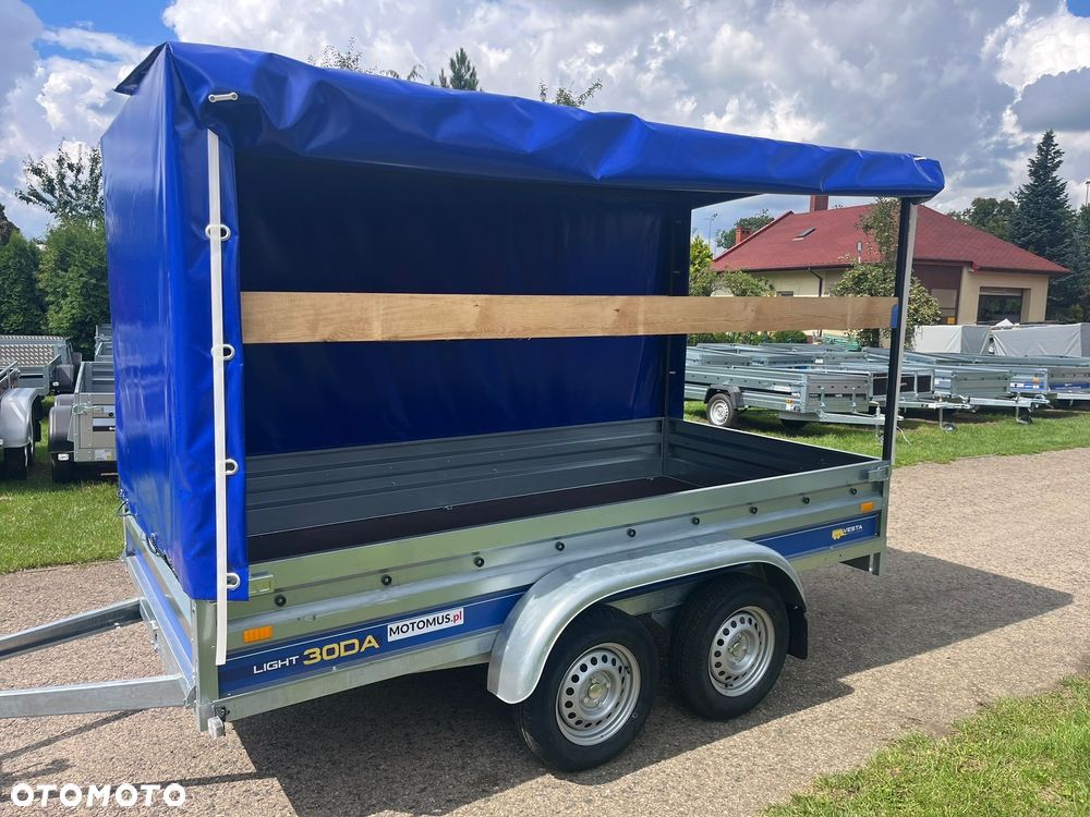 Inny Przyczepa VESTA LIGHT 30DA 300x150x37 cm z plandeka 2 osie dwuosiowa DMC 750 kg  spawana rama MOTOMUS CZĘSTOCHOWA - 7