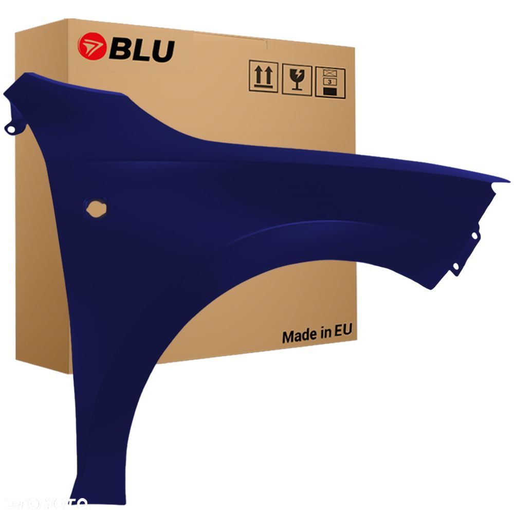 BLU Błotnik SEAT TOLEDO IV 4 LA5E Prawy Niebieski 2012-2019 przód MaritimBlau z otworem na migacz - 1