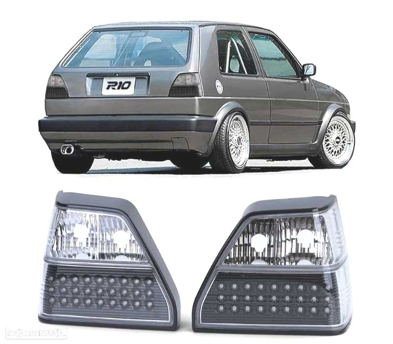 FAROLINS VOLKSWAGEN VW GOLF MK2 83-91 PRETO CROMADO - 3