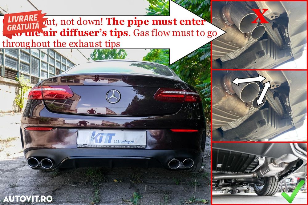 Difuzor Bara Spate Mercedes E-Class C238 A238 AMG Sport Line Coupe Cabrio (2016-20- livrare gratuita - 16