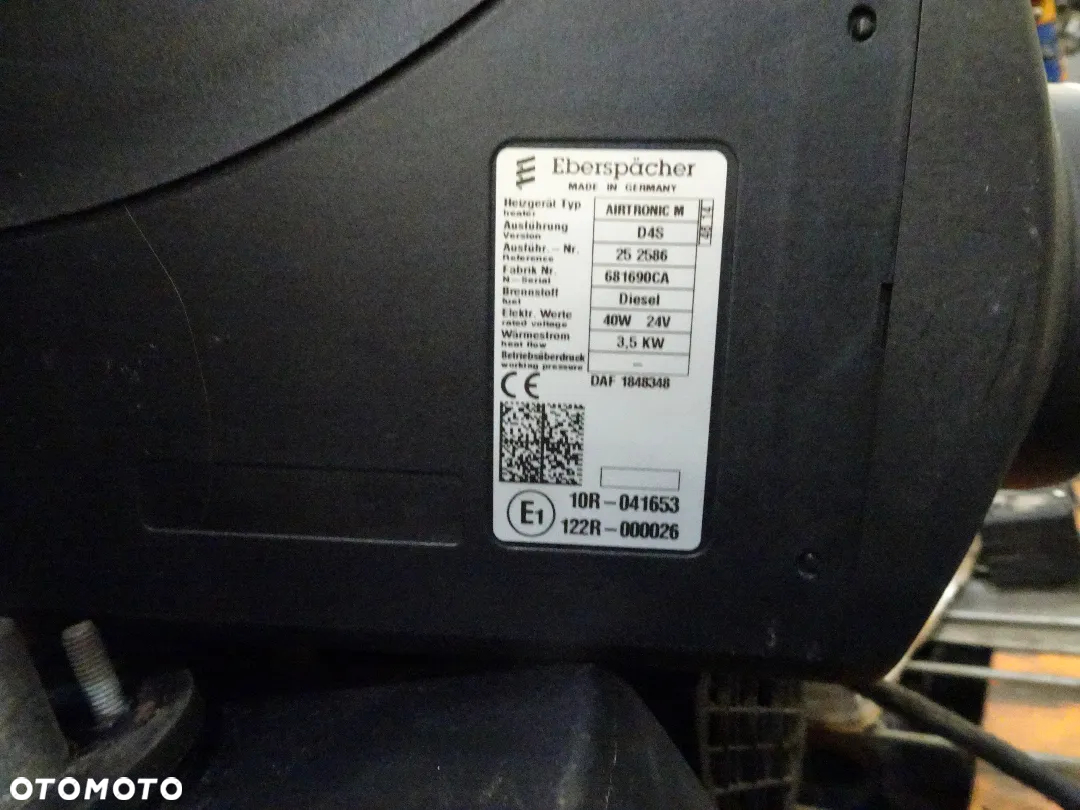 OGRZEWANIE WEBASTO DAF 85 CF 95 XF 105 106 1200 NETTO - 4