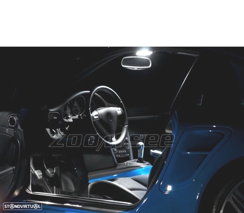 KIT COMPLETO 10 LAMPADAS LED INTERIOR PARA PORSCHE 911 SERIE 997 CARRERA 4S TURBO S 05-11 - 2