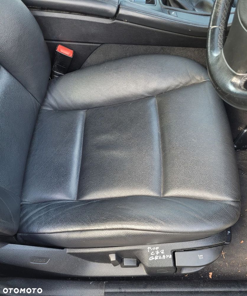 FOTEL PRAWY PRZÓD PRZEDNI BMW F10 F11 GRZANY CZARNA SKÓRA C77 - 2