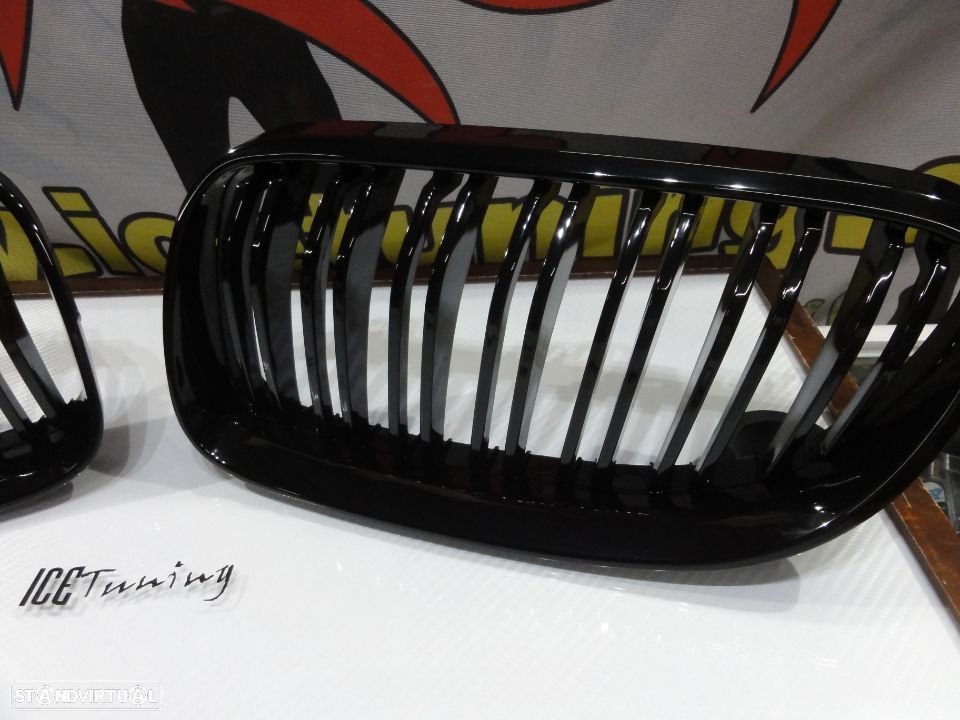 Grelha frontal BMW E92 / E93 LCI 10-13 M4 look / dupla lâmina em preto piano brilhante - 9