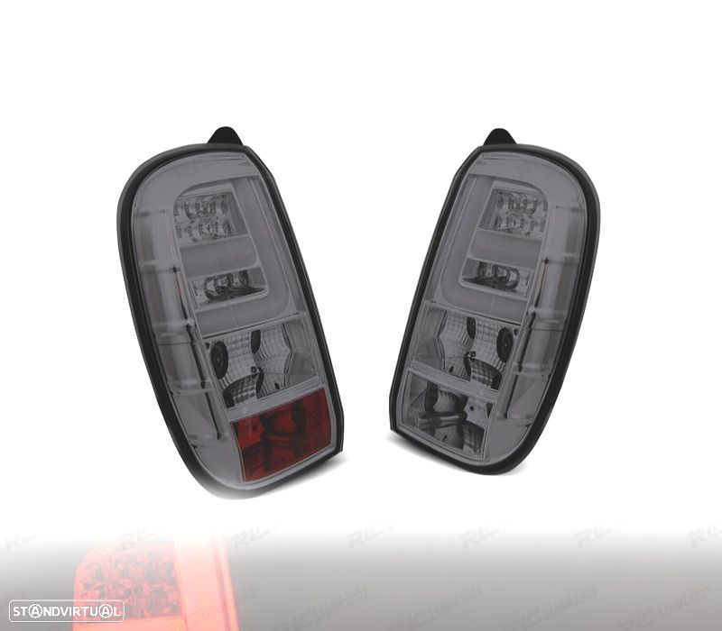 FAROLINS TRASEIROS DACIA DUSTER 10-13 LIGHT BAR FUNDO CROMADO FUMADO - 1