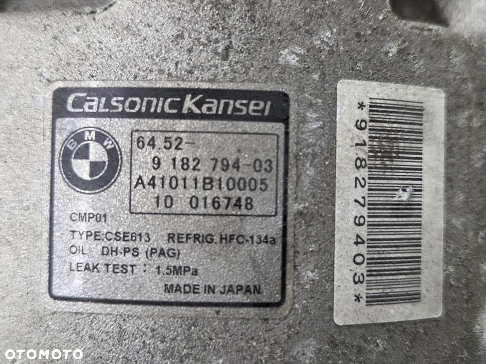 SPRĘŻARKA KLIMATYZACJI BMW E87 E90 E91 E92 N43 BMW  9182794 - 2