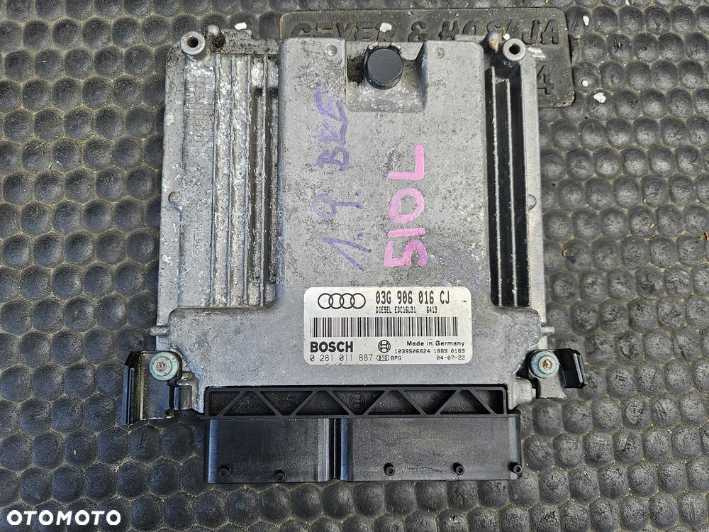 Komputer 03G906016CJ 0281011887 Moduł Sterownik Silnika Silnik 1.9 TDI BKE Diesel Audi A4 B6 - 1